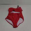 Eomenie Women's One Piece Swimsuit Tummy Control Slimming Bathing Suit Cutout Tie Knot Swimwear (Large, Red)