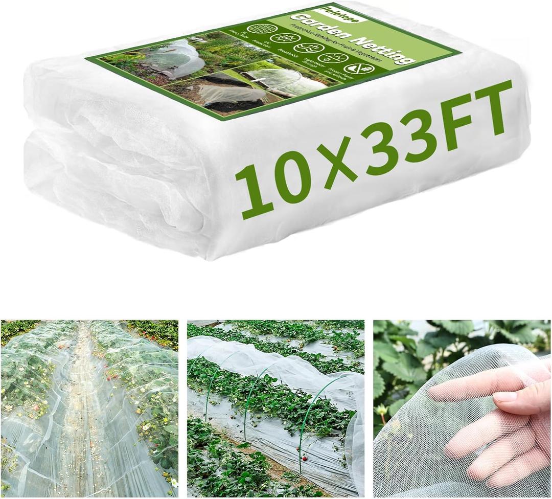 10x33Ft Garden Netting, Ultra Fine Mesh Netting, Plants Cover Pest Barrier Bird Net
