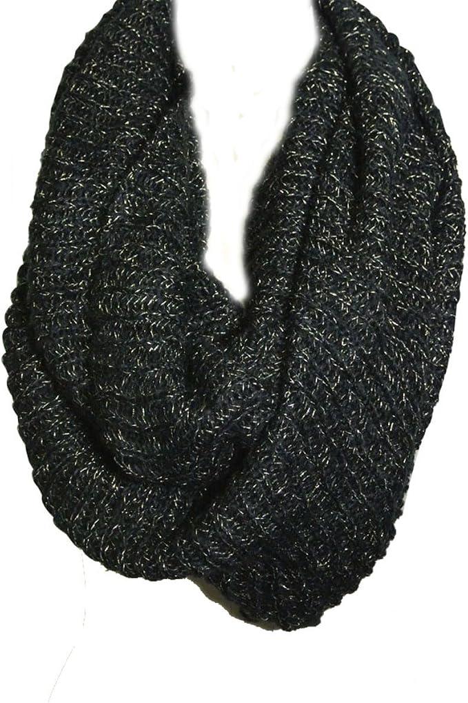 Wrapables Premium Winter Knit Infinity Scarf with Metallic Gold Threading
46"L*14"W