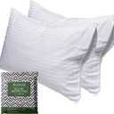 Beckham Hotel Collection Queen Size White Pillow Protector with Zipper Set of 2, Soft and Breathable Cotton Pillow Protector Covers