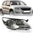 Headlights Replacement for 2009 2010 2011 Volkswagen VW Tiguan S SE SEL 2.0L SUV, Headlight Clear Lens Right Passenger Side Front Head Light Headlamp