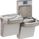Elkay LZSTL8WSLK Filtered Bi-Level Fountain & EZH2O Bottle Filler, Lt. Gray 120V