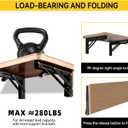 Folding Shelf Brackets, Collapsible Heavy Duty Shelf Brackets for Fold Down Desk, 18 Inch with 4 Pack, Black
