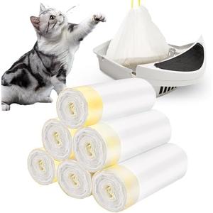 Papettly Cat Litter Box Liners with Drawstring 60 Count, 29”x18” Kitty Litter Box Liner Bags Leak-Proof Fit for Litter Robot 3/4 & Catlink Luxury Pro-X 10KG/22LBS Load Capacity