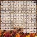 100 Pcs Stencils for Painting on Wood Reusable Stencil Crafts Drawing Templates Holiday Wall Paper for DIY Scrapbook Home 2 x 2 Inch(Maple, Pumpkin)