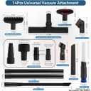 Universal Vacuum Attachments for Shop Vac, 2 1/2" to 1 1/4" Vacuum Hose Adapter, 1 7/8" to 1" Adapter Dust Brush Extension Wand Flexible Crevice Tool Attachment Kits for Shop Vac Accessories