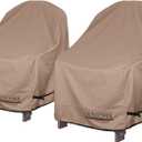 ULTCOVER Waterproof Patio Adirondack Chair Cover 2 Pack for Outdoor Chair Size Upto 28W x 31D x 36H inch (28x31x36 inch, Brown)