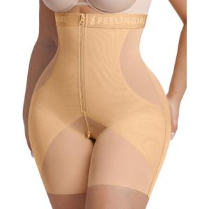 FeelinGirl Shapewear Shorts Underwear Butt Lifting Panties High Waist Tummy Control Compression Shorts for Women (Brown, M)