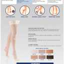 Truform Sheer Compression Stockings, 15-20 mmHg, Women's Thigh High Length, 20 Denier, Nude, Large