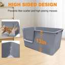 Jumbo Cat Litter Box with High Sides,24.4" L 15.1" W 13.0" H,Extra Large Litter Boxes for Big Cats & Kittens,XL Cat Pan,Indoor Pet Toilet with Tall Sides,Easy to Clean,Anti-Splashing(Grey)