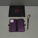 Defencase Compatible with iPhone 16 Pro Case Wallet with RFID Blocking Card Holder for Women Men, Soft PU Leather Magnetic Snap Flip Zipper Strap Wallet Phone Case Fit for iPhone 16 Pro 6.3", Purple | RFID Blocking, Card Holder, for Women Men, Soft PU Leather, Magnetic Snap, Flip