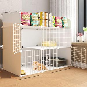Cat Cage Indoor DIY Cat Playpen Detachable Metal Wire Kennels Indoor Enclosures DIY Cat Playpen Metal Kennel (2 Tier)
