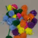 ShinyRelief 48 Pcs 3.1 Inch Neon Furry Christmas Balls Ornaments Faux Fur Pom Poms Balls Christmas Tree Round Hanging Decoration for Party Supplies Holiday Office Fireplace Mantel Home Wall Decor