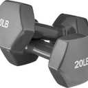 Amazon Basics Vinyl Coated Dumbbell Hand Weights, 20LB