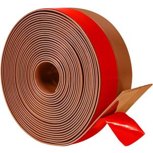 TORRAMI Wide Silicone Weather Stripping 3 inch Width 20 Feet Length, Draft Stopper Seal for Barn and Garage Door Under Bottom,Top, Sides, Brown