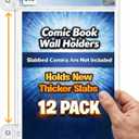 Hello LLamas SlabGrabs XL 24-Piece Comic Book Wall Mount Set (Holds 12 Slabs), 2026 Ready for Thicker CGC Cases, Heavy Duty Clear Floating Display  Comics/Slabs Not Included