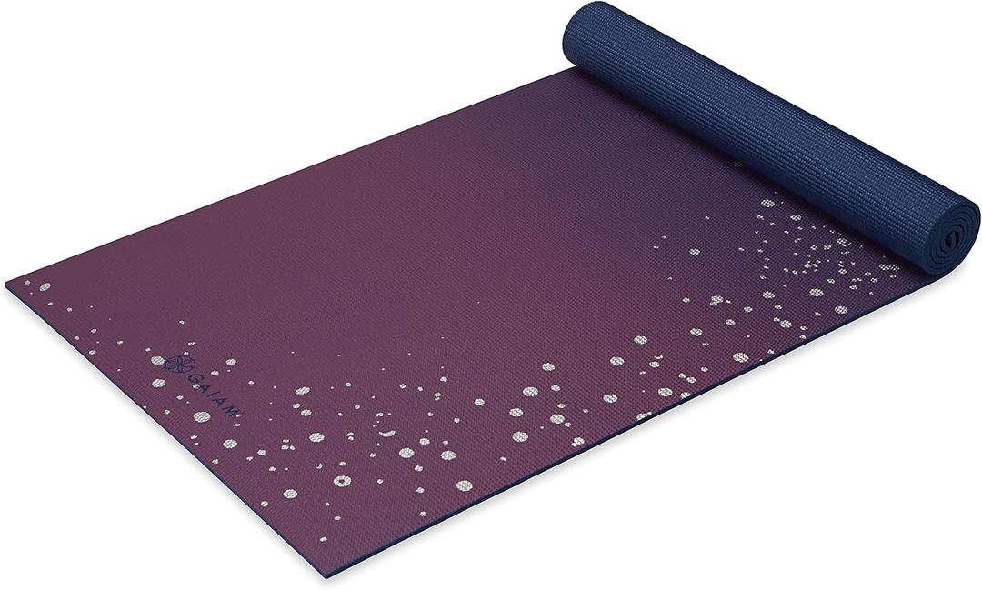 Gaiam Yoga Mat - Premium 6mm Print Extra Thick Non Slip Exercise & Fitness Mat for All Types of Yoga, Pilates & Floor Workouts (68"L x 24"W x 6mm Thick)