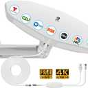 Outdoor TV Antenna 360 Omni-Directional Reception, 4K Digital HDTV Outdoor Antenna for Smart TV Local Channels with 32.8ft Cable & Long Range for Attic/Camper/RV - Fit TVs with Built-in Tuner