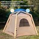 JUST-V Inflatable Camping Tent Waterproof Oxford Air Glamping Tents for Camping Adult 2-4 Person Outdoor Air Blow Up Tent with Hand Pump, 86.61 inches x 86.61 inches x 67"