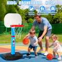 Toddler Basketball Hoop Indoor Outdoor for Kids 1-3, Height Adjustable Kids Basketball Hoop with 3 Balls, Portable Mini Basketball Goal Yard Pool Sport Toys for Baby Boys Girls Age 3 4 5 -Blue