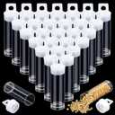 PH PandaHall 30pcs Clear Tube Bead Containers, Plastic Storage Tubes with Caps Organizers Bottle Container Set for Beads, Bath Salt, Candy Storage, Party Favors, 10ml (2.68x 0.75 Inch /6.8x1.9 Cm)