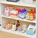 12 Pack Clear Plastic Storage Bins, Pantry Organizers and Storage, Clear Pantry Organizer Bins, Plastic Containers with Handle for Kitchen,Freezer,Cabinet,Closet,Bathroom Under Sink Storage
