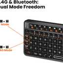 Mini Keyboard with Touchpad, Bluetooth + 2.4G Dual-Mode Ultra-Thin Portable Keyboard | Rechargeable Keyboard with 7-Color Backlit for Tablet/PC/phone/TV, Suitable for travel, office, and home use