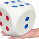 5.9 Inches Jumbo Foam Dice, A Fun-Filled, Educational Giant Toy for Game Nights and Learning Sessions (Lucky White)