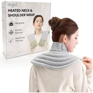 Mynt Compartmentalized Heated Neck and Shoulder Wrap, Microwavable Neck and Shoulder Heating Pad, Cooling Pad