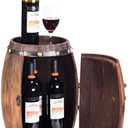 Wooden Barrel Shaped Vintage Decorative Wine Storage Rack