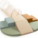 ZICOTO Fun Climbing Toy Set for Toddlers Aged 1-3 - Incl. Crawl Through Tunnel & PU-Leather Climbing Blocks for Unlimited Indoor Fun - Perfect Foam Play Gym for Baby/ Kids to Safely Learn New Skills