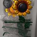WAIU Metal Sunflower Flower Garden Stakes, Wind Catcher Spinner Garden Stakes, Garden Windmill Stakes Outdoor Wind Catchers, Yard Decor Stakes, Set of 3