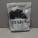 ZESICA Women's Spring Square Neck Blazers 2026 Casual Long Sleeve Button Up Work Business Fitted Blazer Jackets (Large, Black)