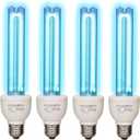 BAIMNOCM 4 Pack 25 Watt UV Light Bulb with Ozone, UVC Lamp, 185nm/254nm lamp for Home E26 Base 4 Count