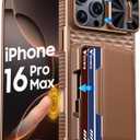 Vizvera for iPhone 16 Pro Max Case Wallet RFID [Cards Holder][Camera Control][Camera Cover] Full Body Rugged Shockproof Silicone Protective Phone Case for iPhone 16 Pro Max 6.9"(Desert Gold)