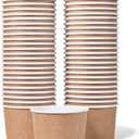 MATICAN Paper Ice Cream Cups - 50-Count 9-Oz Disposable Dessert Bowls for Hot or Cold Food, 9-Ounce Party Supplies Treat Cups for Sundae, Frozen Yogurt, Soup, Brown