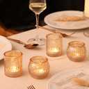 32 Pcs Gold Candle Holders- Gold Centerpieces for Wedding Table Decor, Assorted Votive Candle Holders for Wedding Table Decor, Rehearsal Dinner, Engagement, Birthday Party Decorations