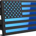 OGYE 2 Inch Trailer Hitch Cover with American Flag, Heavy Metal Trailer Hitch Cover Fit for 2 Inch Hitch Receivers (with 5/8" Pin Dia Anti-Theft Trailer Hitch Lock),3 * 5" Blue