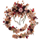 Ling's moment 9FT Eucalyptus and Willow Leaf Garland with White Flower, Handcrafted Wedding Sweetheart Table Centerpieces Head Table Decor Arch Backdrop Decorations for Wedding | Burgundy & Dusty rose