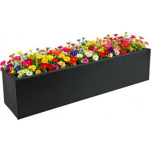 Metal Railing Planter Box, 30 Inch Balcony Planters with Adjustable Brackets, Large Hanging Planters for Outdoor Fence Deck