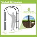Garden Arch Arbor Trellis-94.5"(H)*63"(L),Heavy Duty Metal Archway for Climbing Plants, Wedding Ceremony Backdrop, Party Decorations with Lights, Balloons(16MM Pipe)