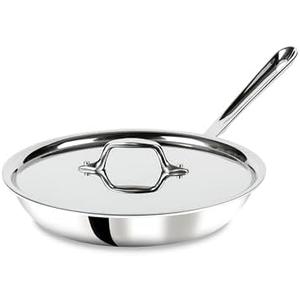 All-Clad D3 3-Ply Stainless Steel Fry Pan With Lid 10 Inch, Induction Compatible, Oven Broiler Safe 600F, Fast and Even Heat, Pots and Pans, Cooking Frying Pan, Skillet, Kitchen, Cookware, Silver