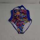 Image Women's Swimsuit blue with flowers L