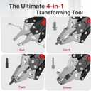 BOYISEN 4-in-1 Multi-Function Tool - Locking Pliers, Socket Wrench, Bolt Extractor & Screwdrive, 4-23mm Adjustable Chrome-Moly Steel Jaw, 90 Pivot for Tight Spaces & 360 Ratchet to Save Effort