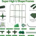 Garden Cucumber Trellis for Climbing Plants, Outdoor Metal Garden Arch Trellis, Plant Support for Vegetables Tomato Trellis Raised Garden Bed (Green, 31.5" Lx21.6 Wx47.2 H-S)