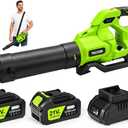 Leaf Blower Cordless, 765CFM 280MPH Electric Leaf Blower with 2x5.2Ah Batteries and Charger, 5-Speed Modes, Adjustable Shoulder Strap, Powerful Battery Blowers for Lawn Care Patio, Blowing Leaves Dust