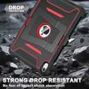 Soke Case for iPad (A16) 11th Generation 11-Inch 2025 /10th Generation 10.9-Inch 2022, with Screen Protector and Multi-Angle Kickstand, Rugged Full Body Heavy Duty Protective Cover - Black Red