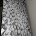 MyArton Textured Abstract Squares Canvas Wall Art Hand Painted Modern Black Silver Oil Painting for Home Decoration Ready to Hang Horizontal or Vertical 48x24inch