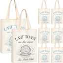 Aliceset 8 Pcs Love on The Lake Bachelorette Party Decor Bridesmaid Tote Bags Canvas for Bachelorette Gift Bags Bridal Shower(Black,Blue,Last Toast on the Coast)