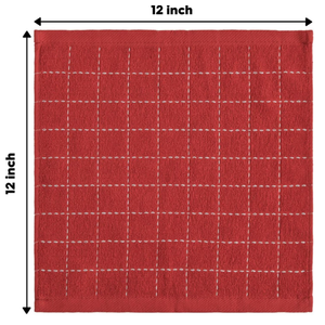 100% Cotton Red And White Checker 12×12" Dish Towels (8Pk)